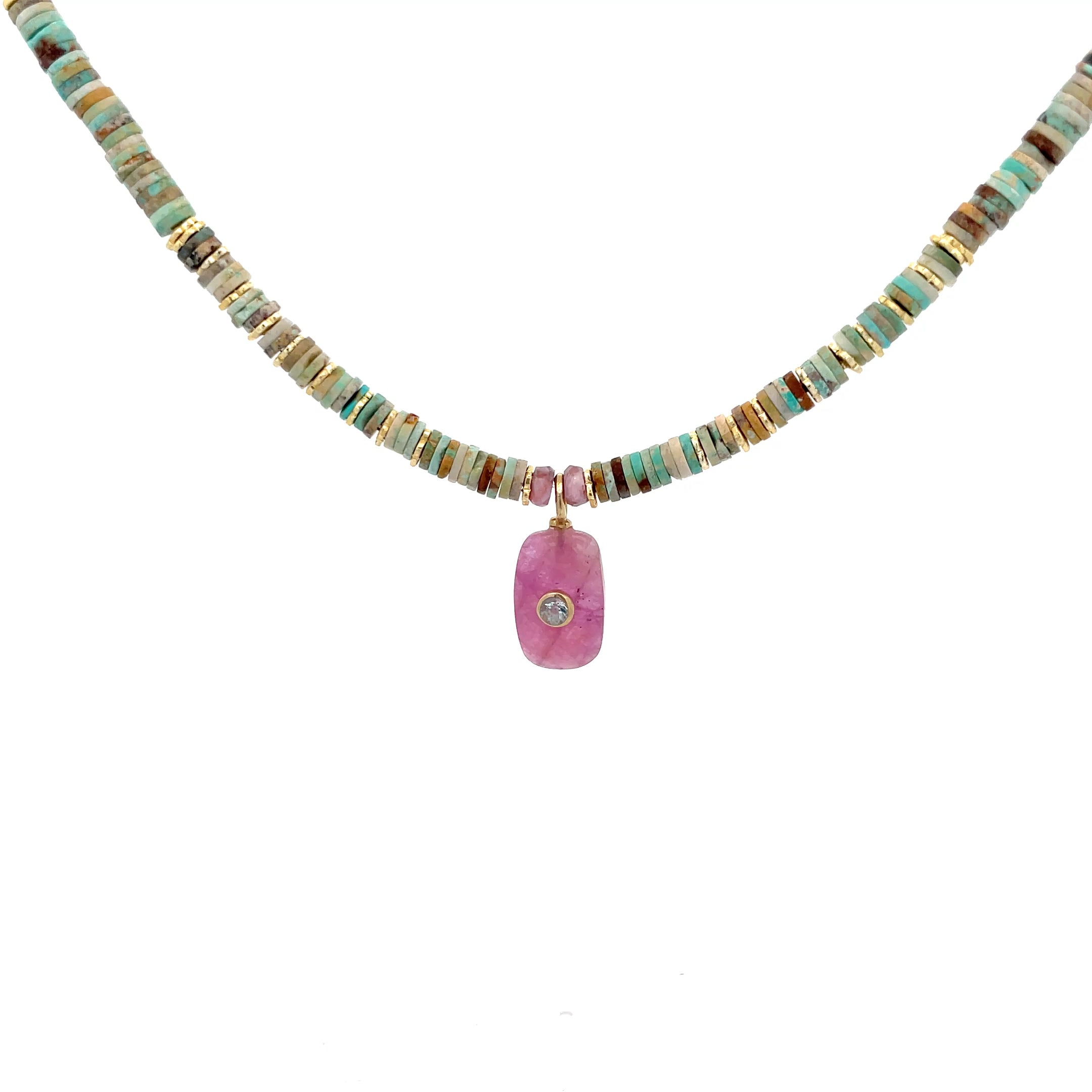 Decretos y afirmaciones turquesas con dije de Rubí