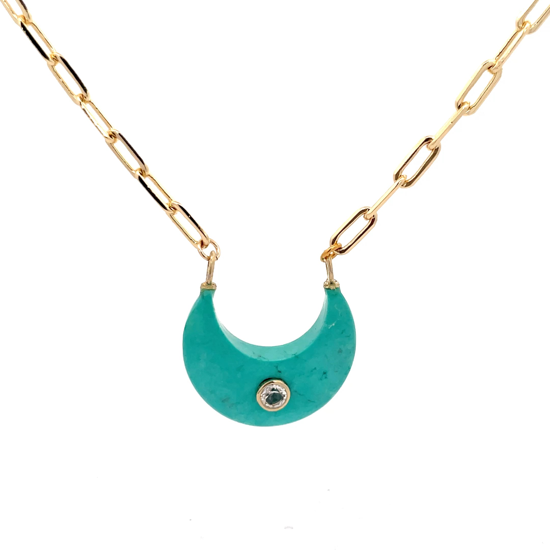 Collar Luna de Labradorita o Turquesa