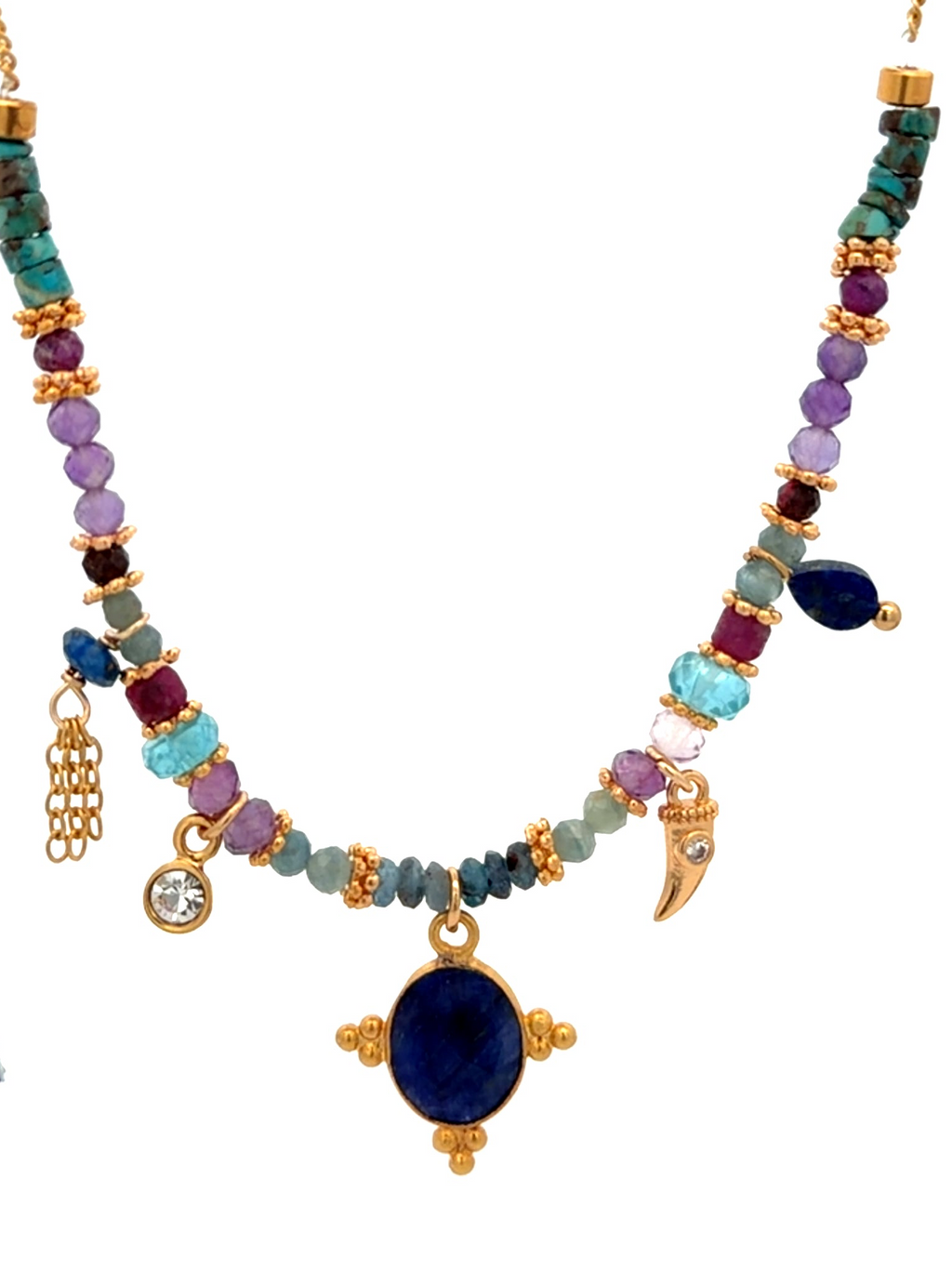 Collar Versatility con dije oval de lapislázuli