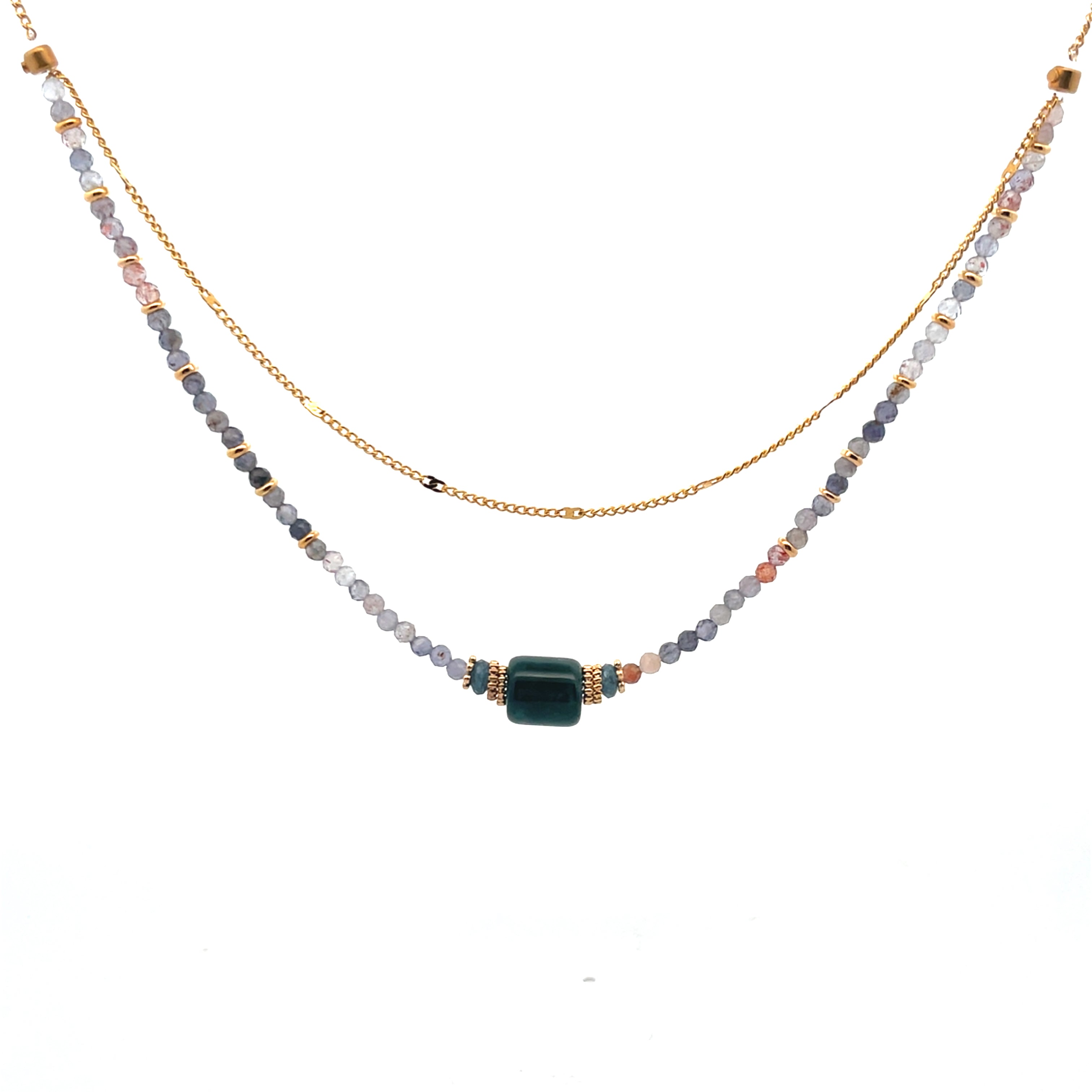 Decretos y afirmaciones con jade guatemalteco, mica y iolita