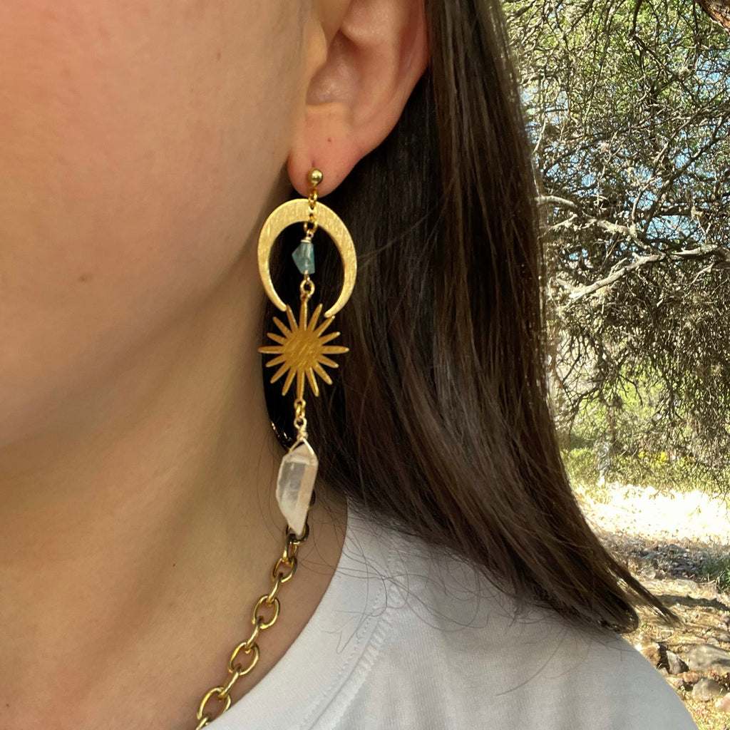 Aretes Sol 🌞 y luna 🌜