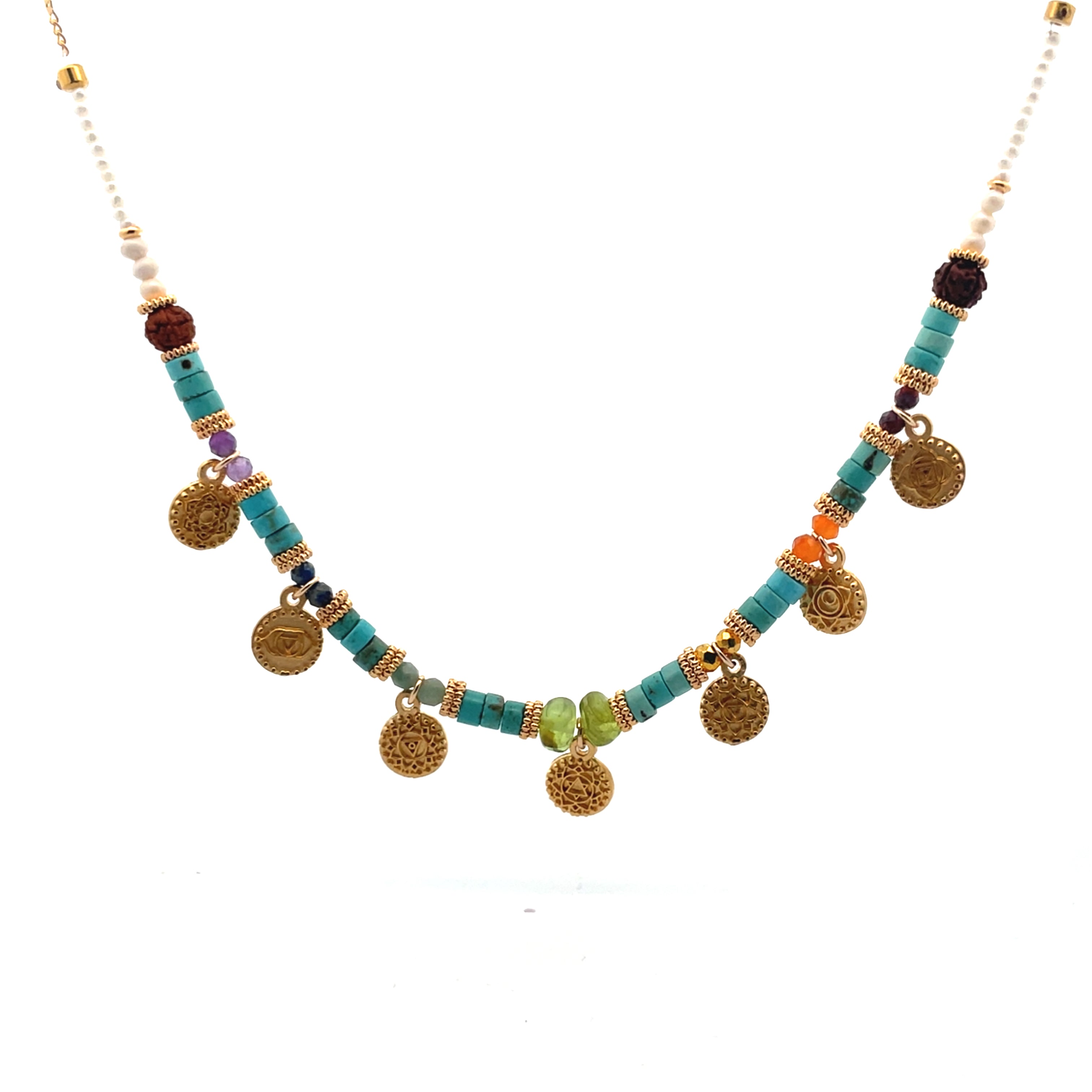 Collar 7 Chakras con turquesas