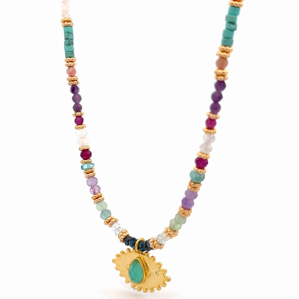 Collar con 🧿 de Crisoprasa