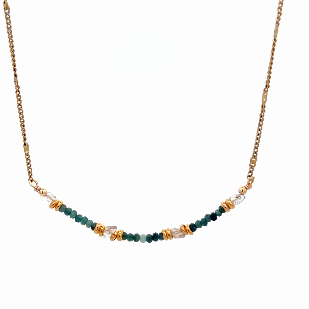 Collar Sulpayki con indicolita a y herkimer