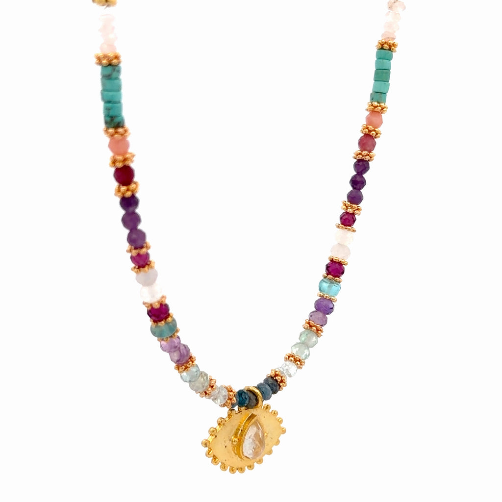 Collar con 🧿 de piedra Luna
