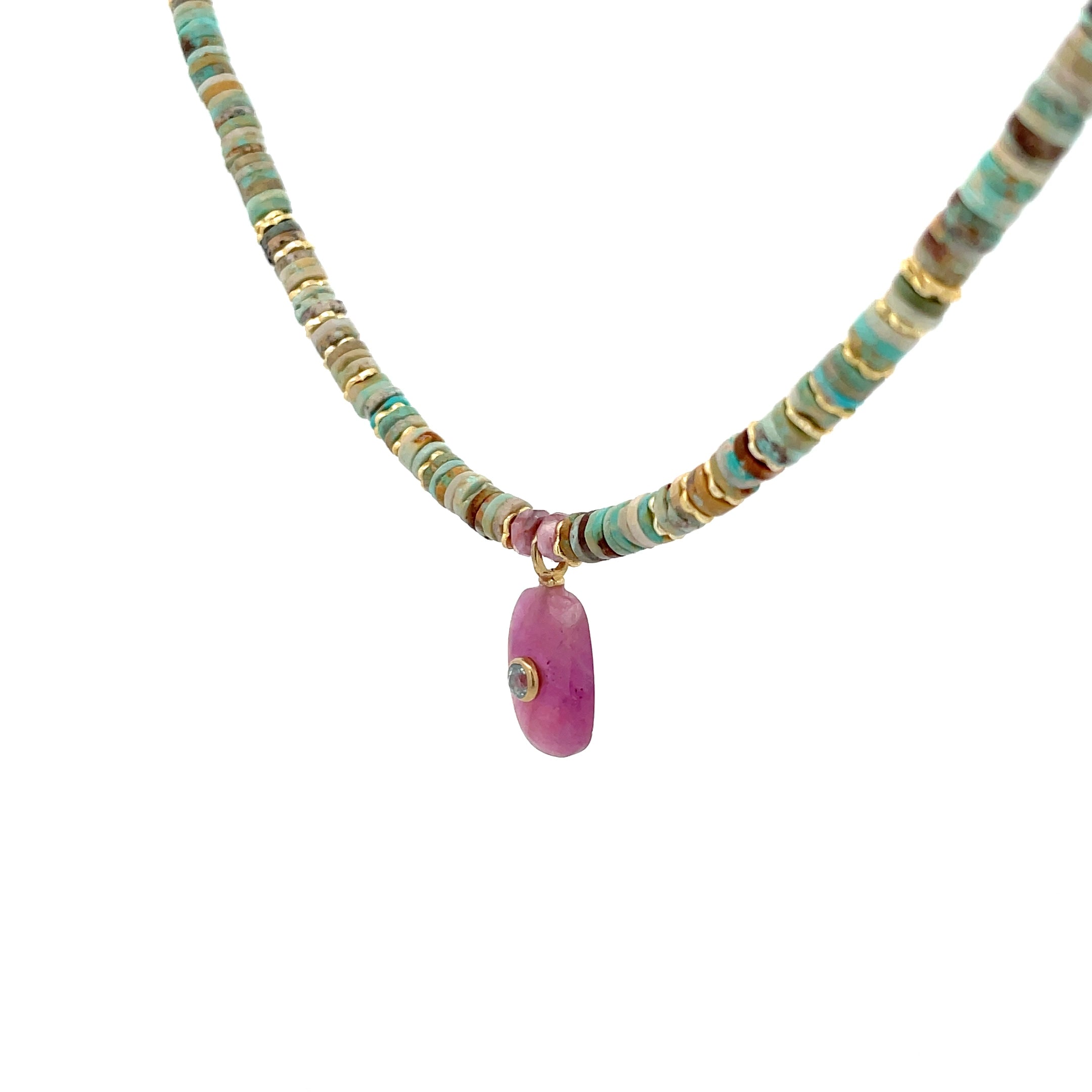 Decretos y afirmaciones turquesas con dije de Rubí