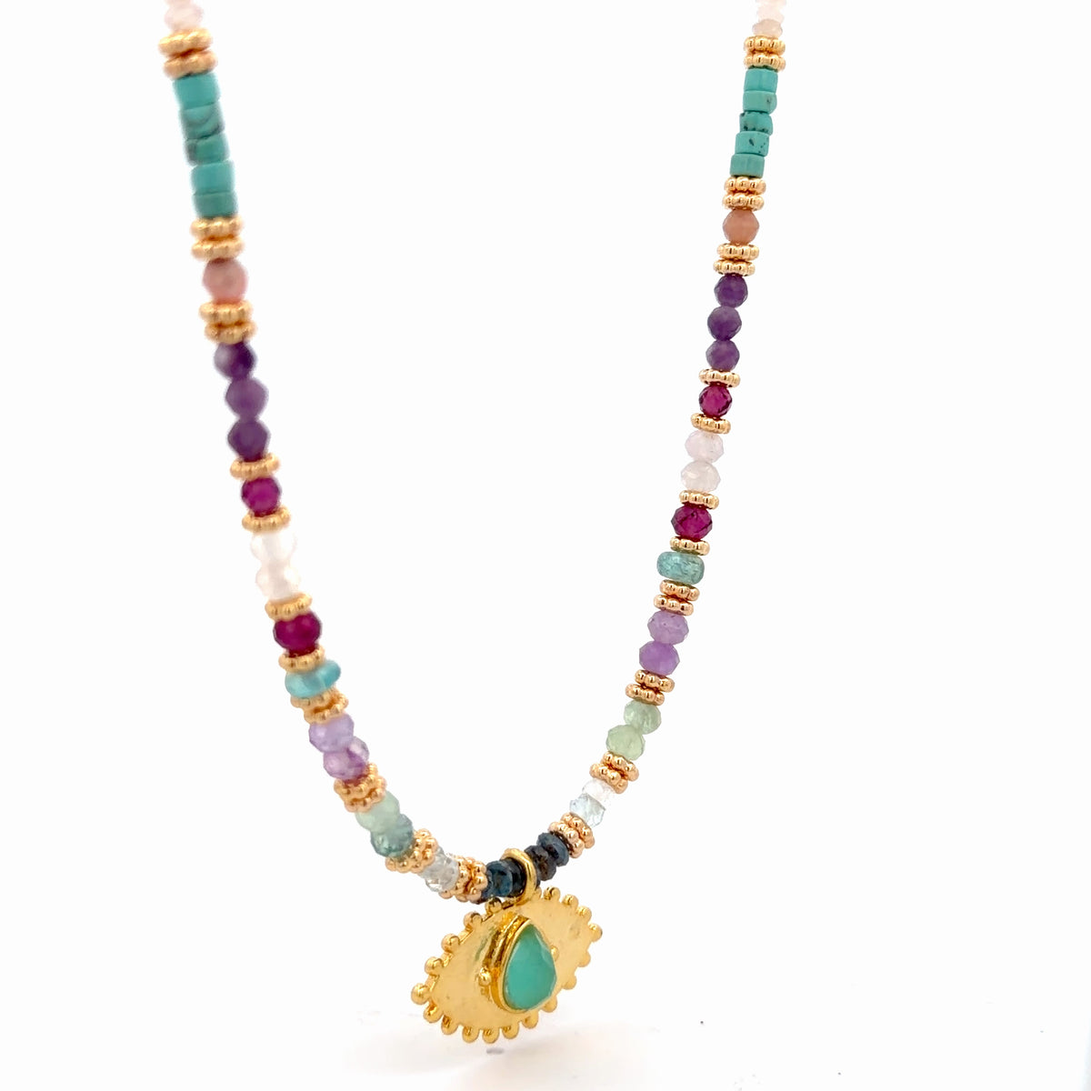 Collar con 🧿 de Crisoprasa