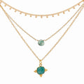 Collar Triple de Amazonita y Esmeralda