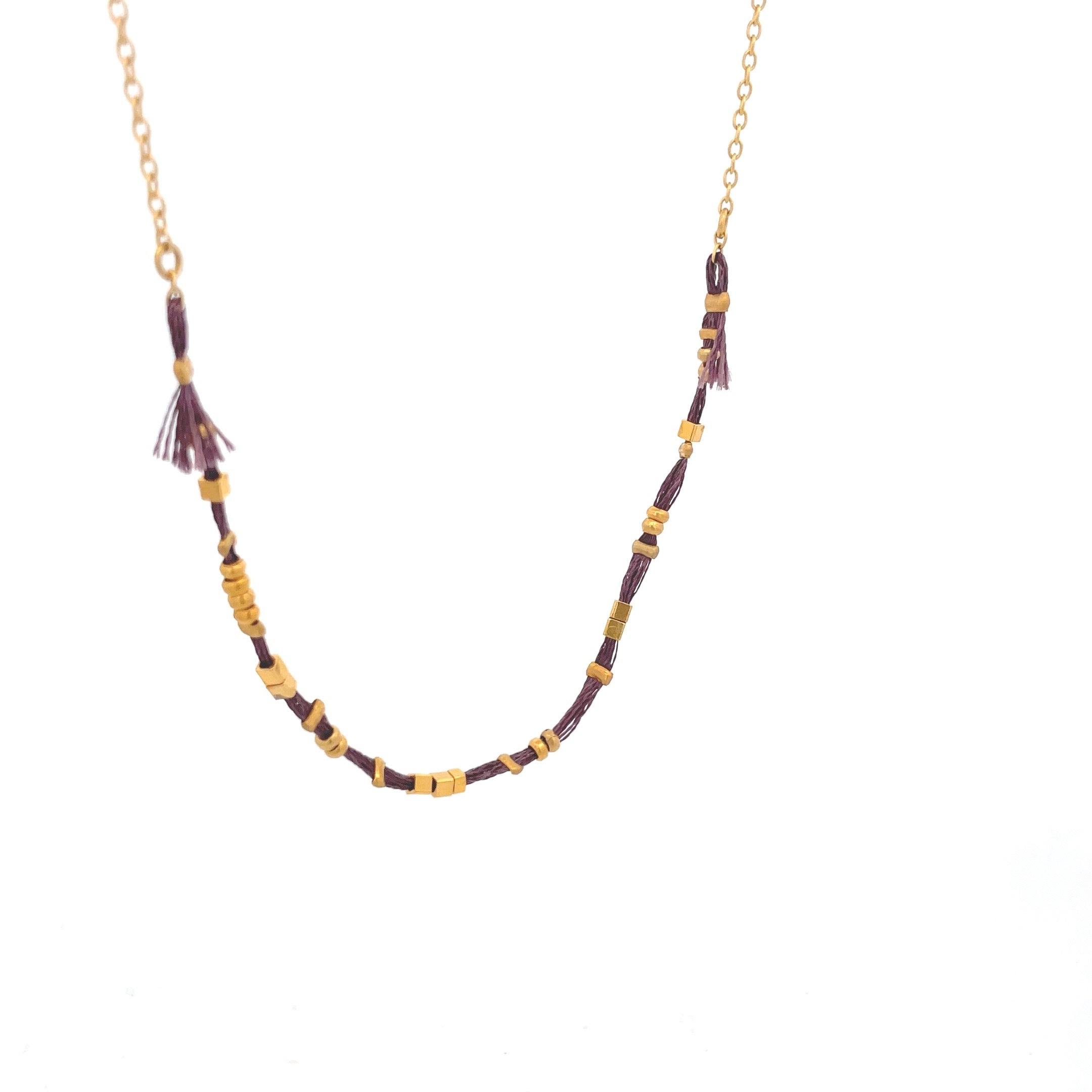 Gargantilla de hilos y metales