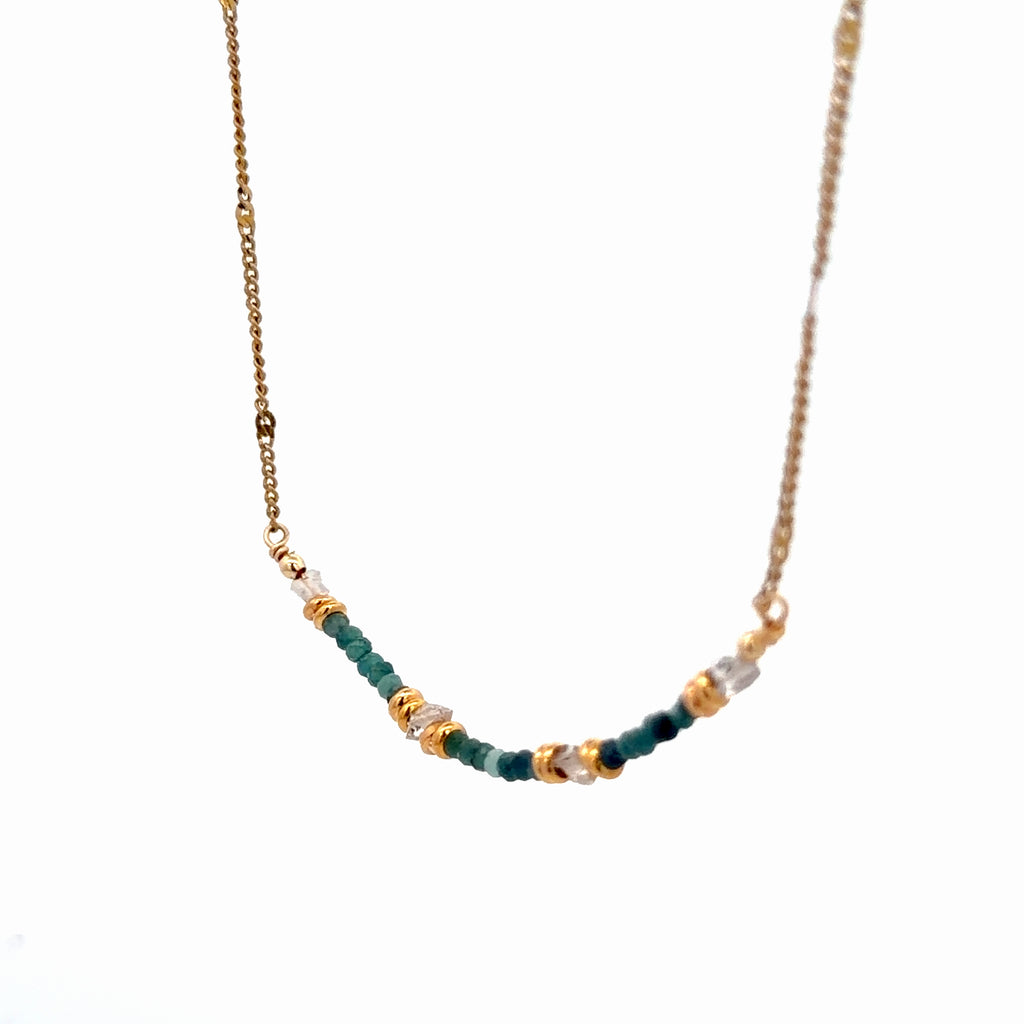 Collar Sulpayki con indicolita a y herkimer