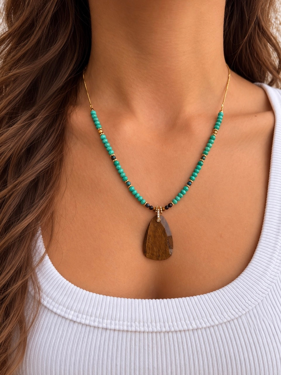 Collar Laja de ojo de tigre 🐅