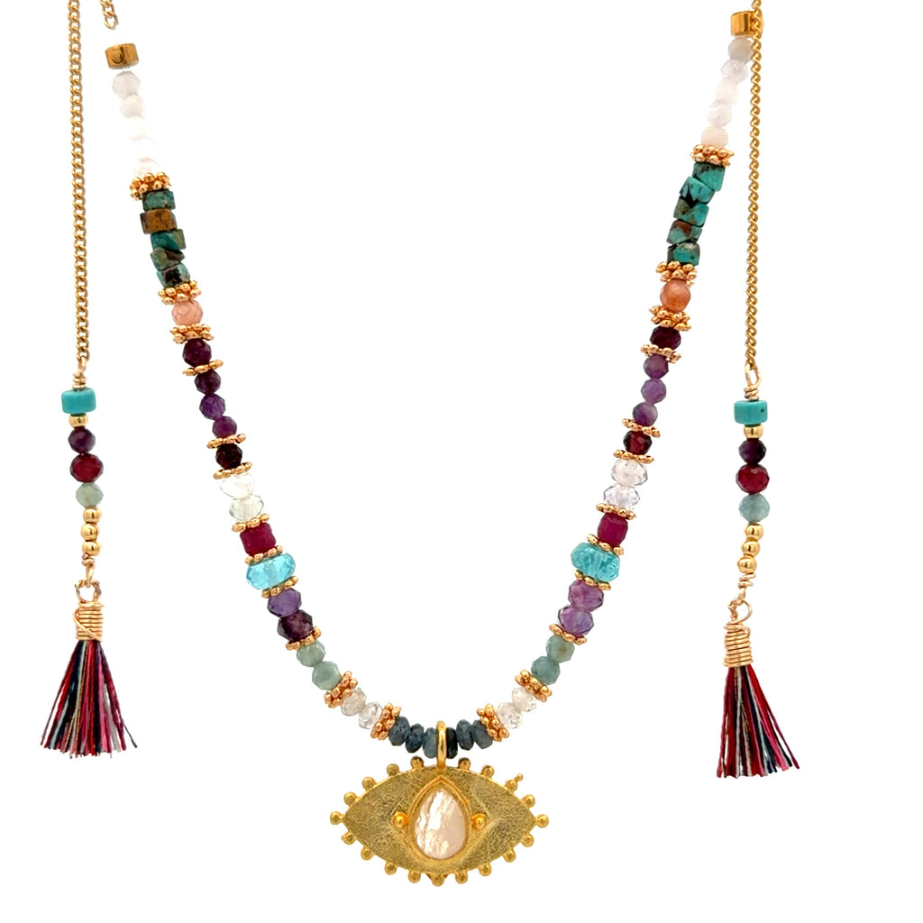 Collar Versatility con 🧿 de piedra Luna