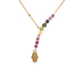 Collar Hamsa arcoíris