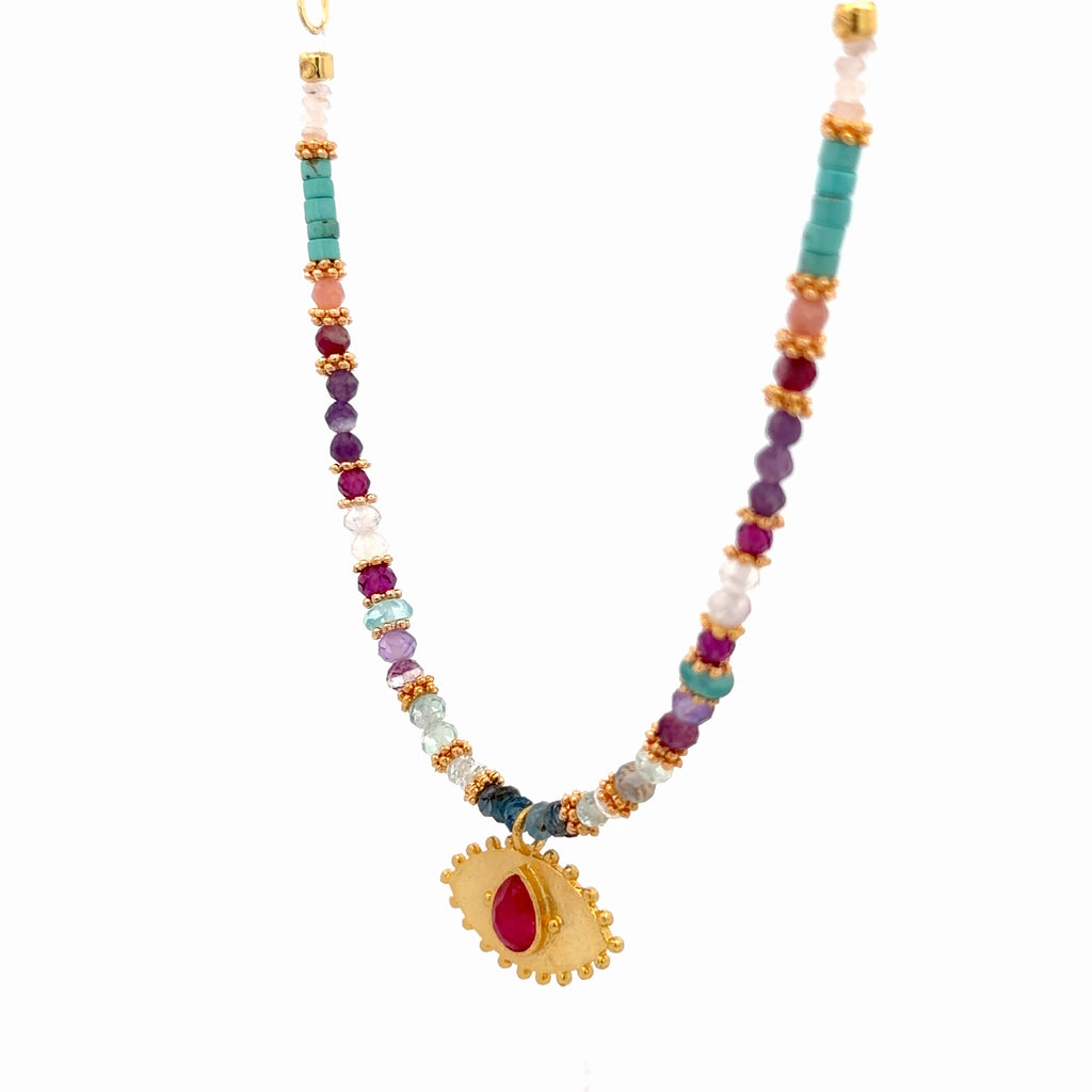 Collar con 🧿 de Rubí