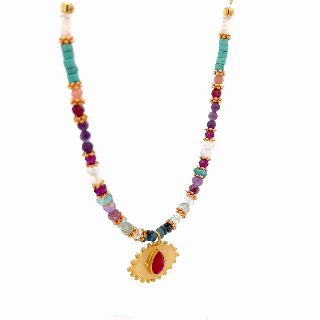 Collar con 🧿 de Rubí