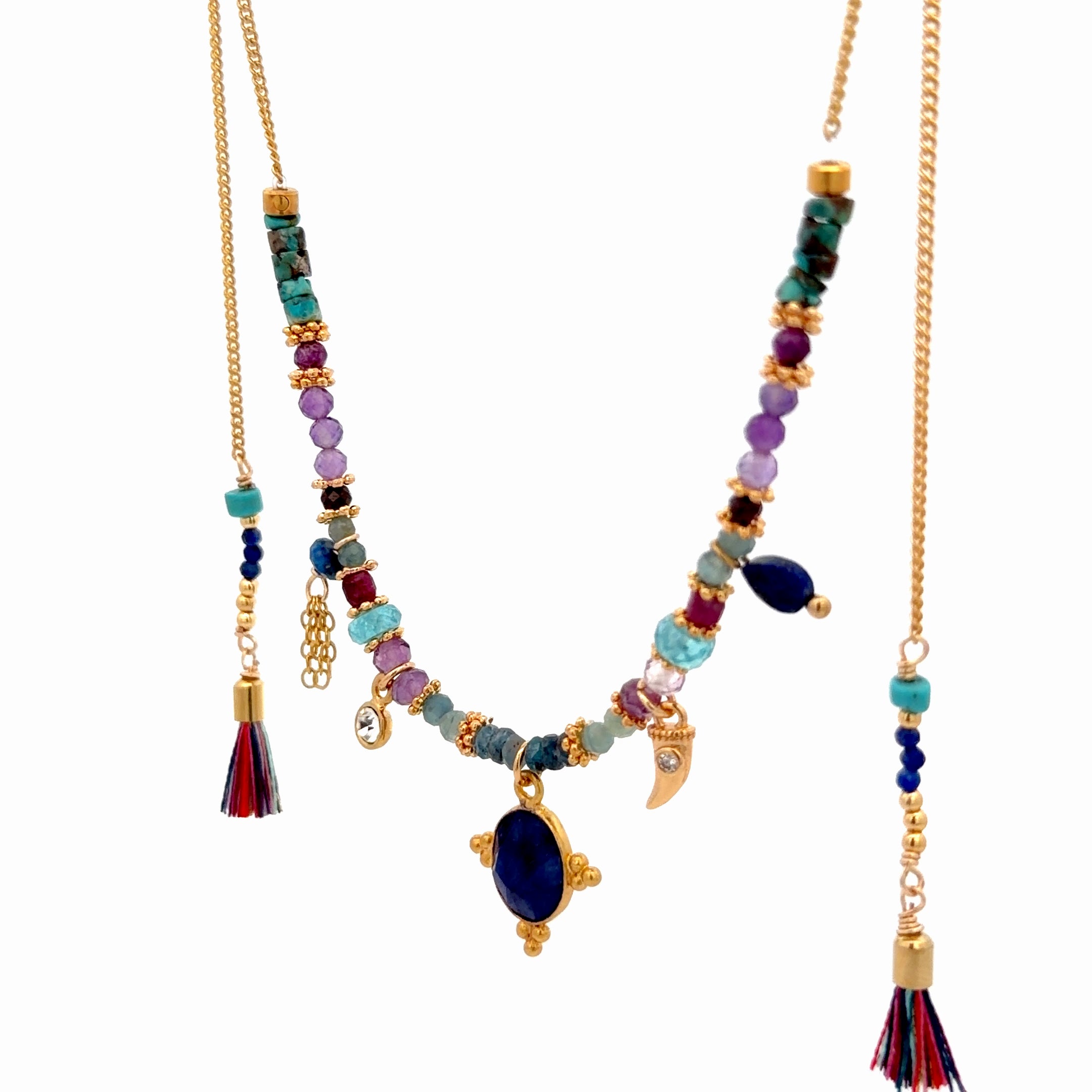 Collar Versatility con dije oval de lapislázuli
