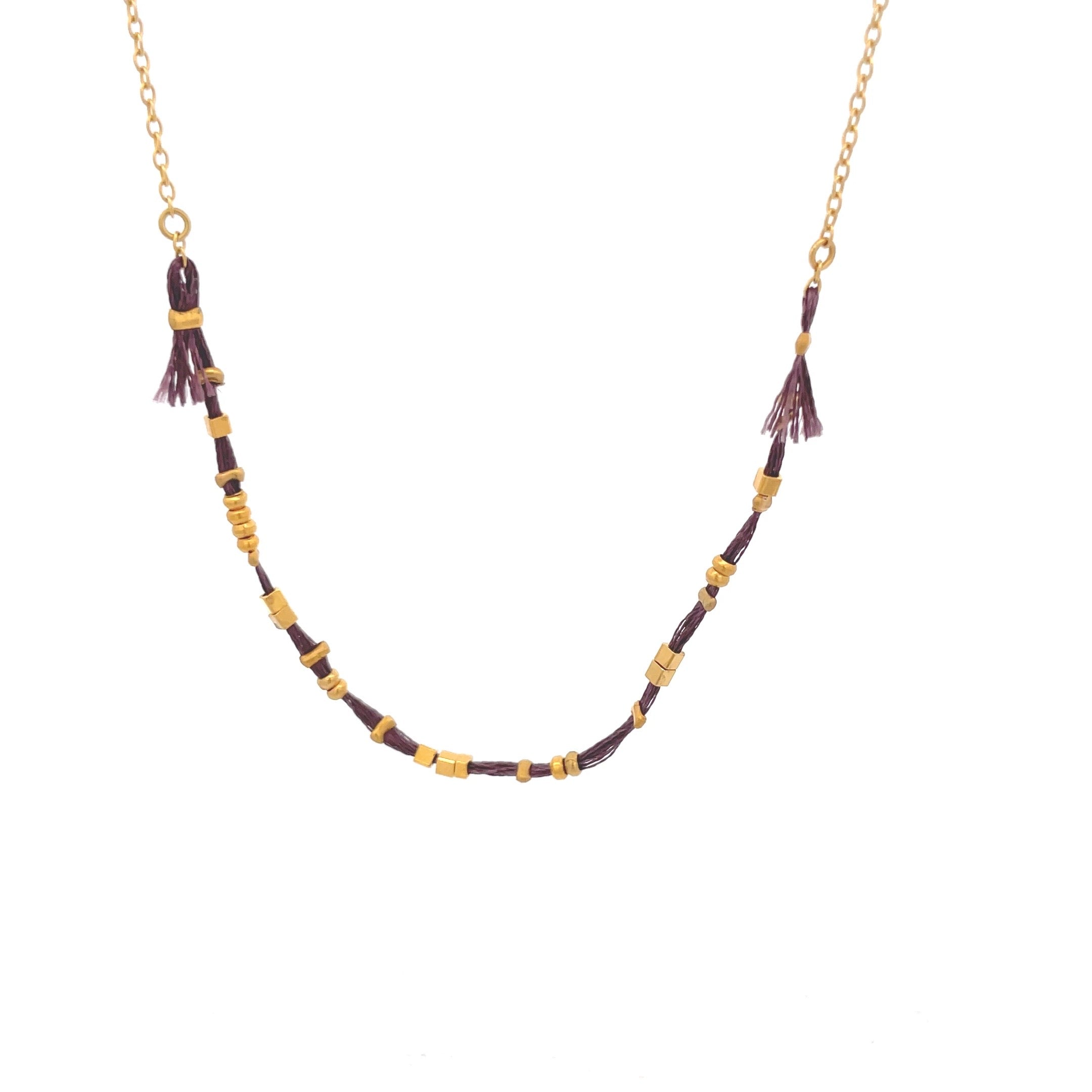 Gargantilla de hilos y metales