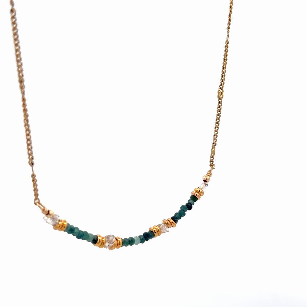 Collar Sulpayki con indicolita a y herkimer