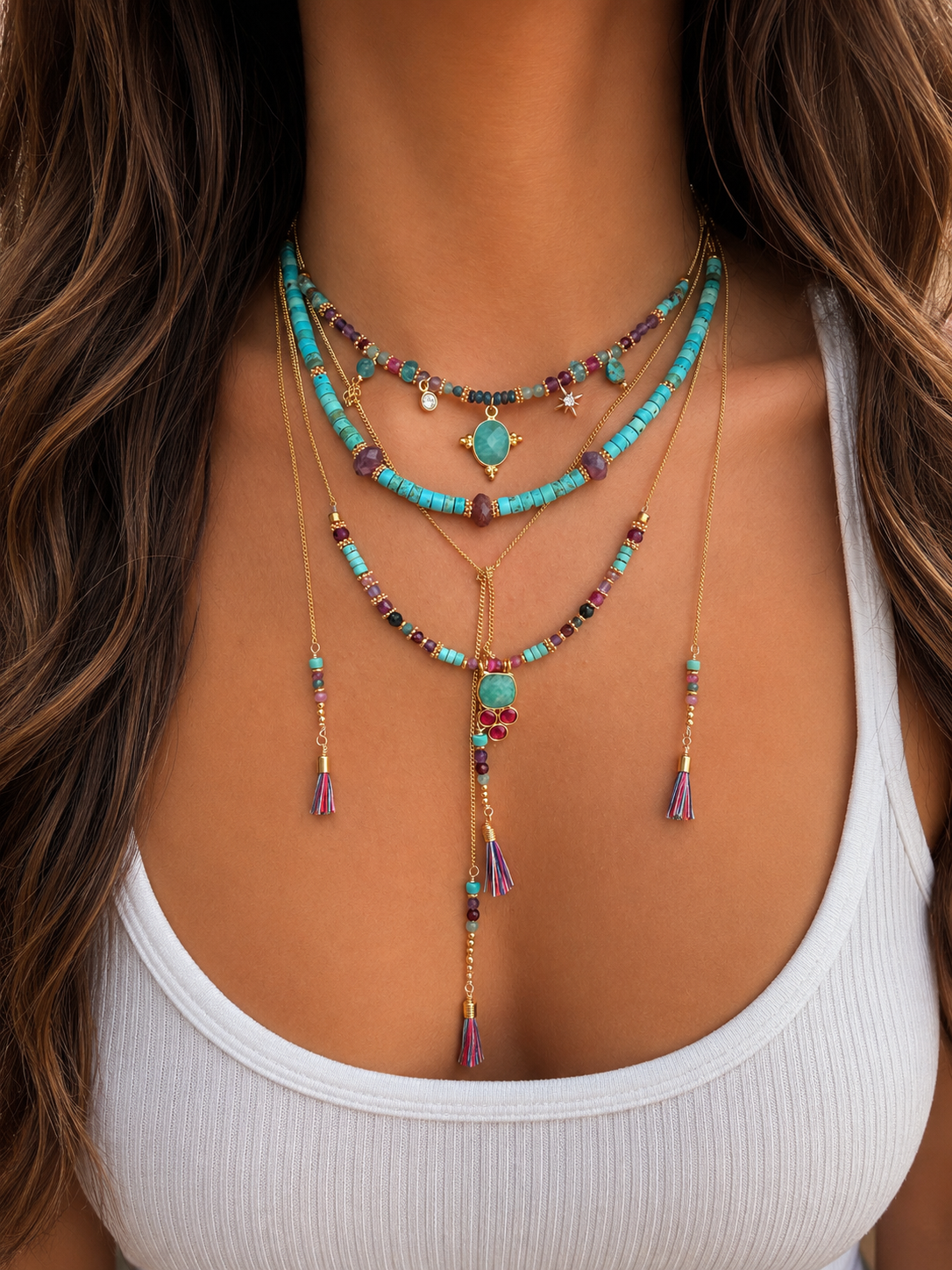 Collar Versatility con Amazonita
