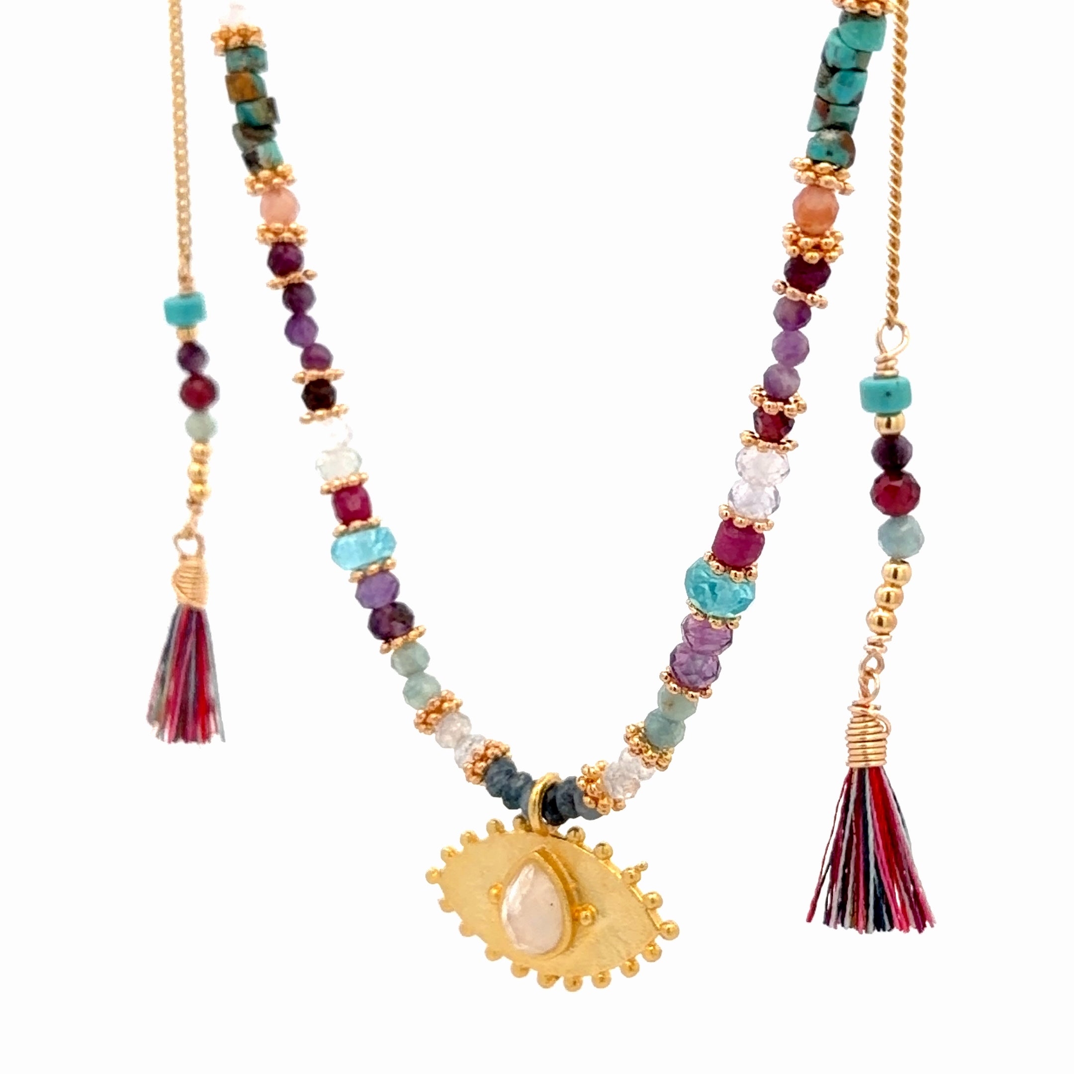 Collar Versatility con 🧿 de piedra Luna