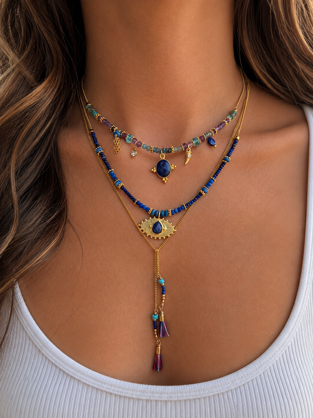 Collar Versatility con 🧿 de Lapislázuli