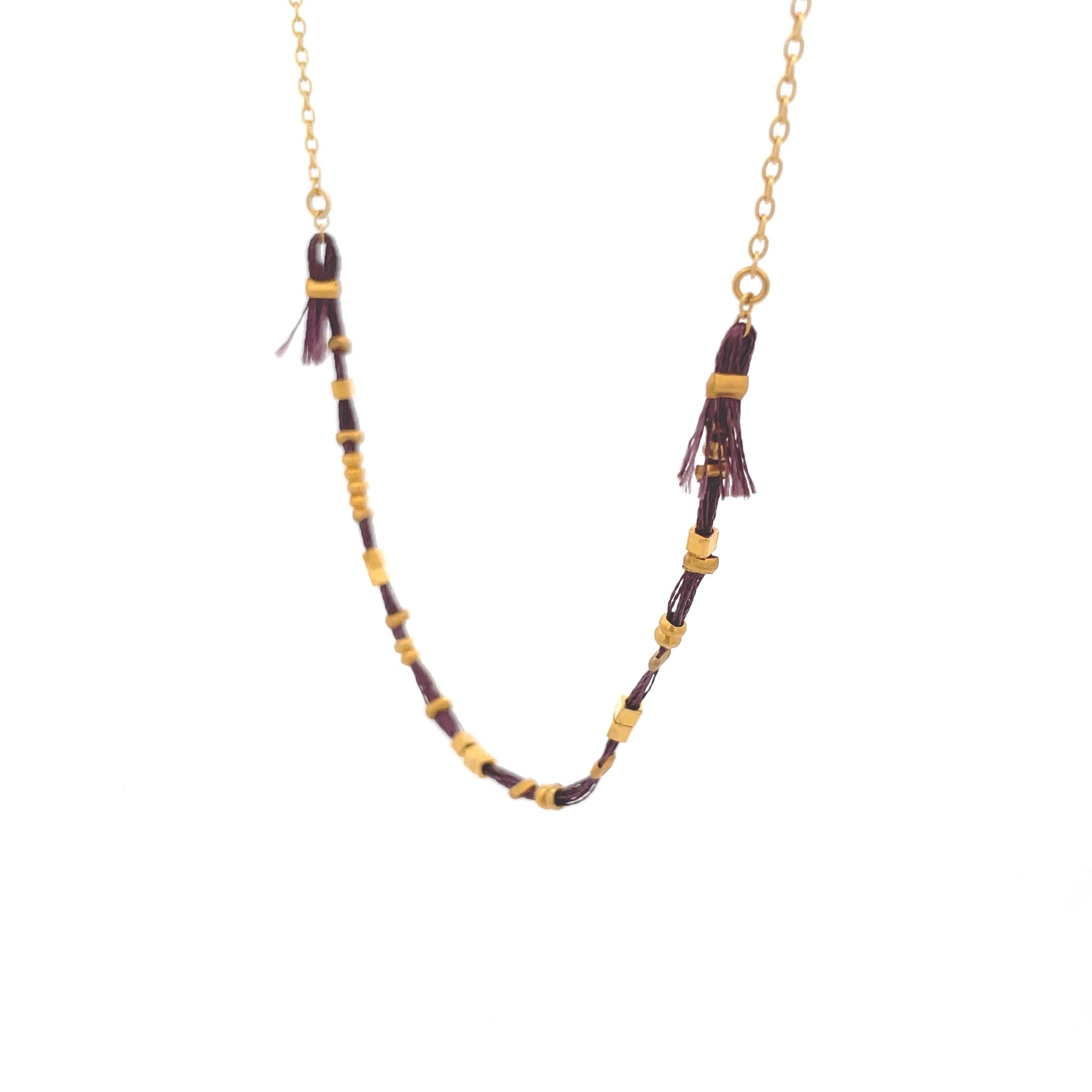 Gargantilla de hilos y metales