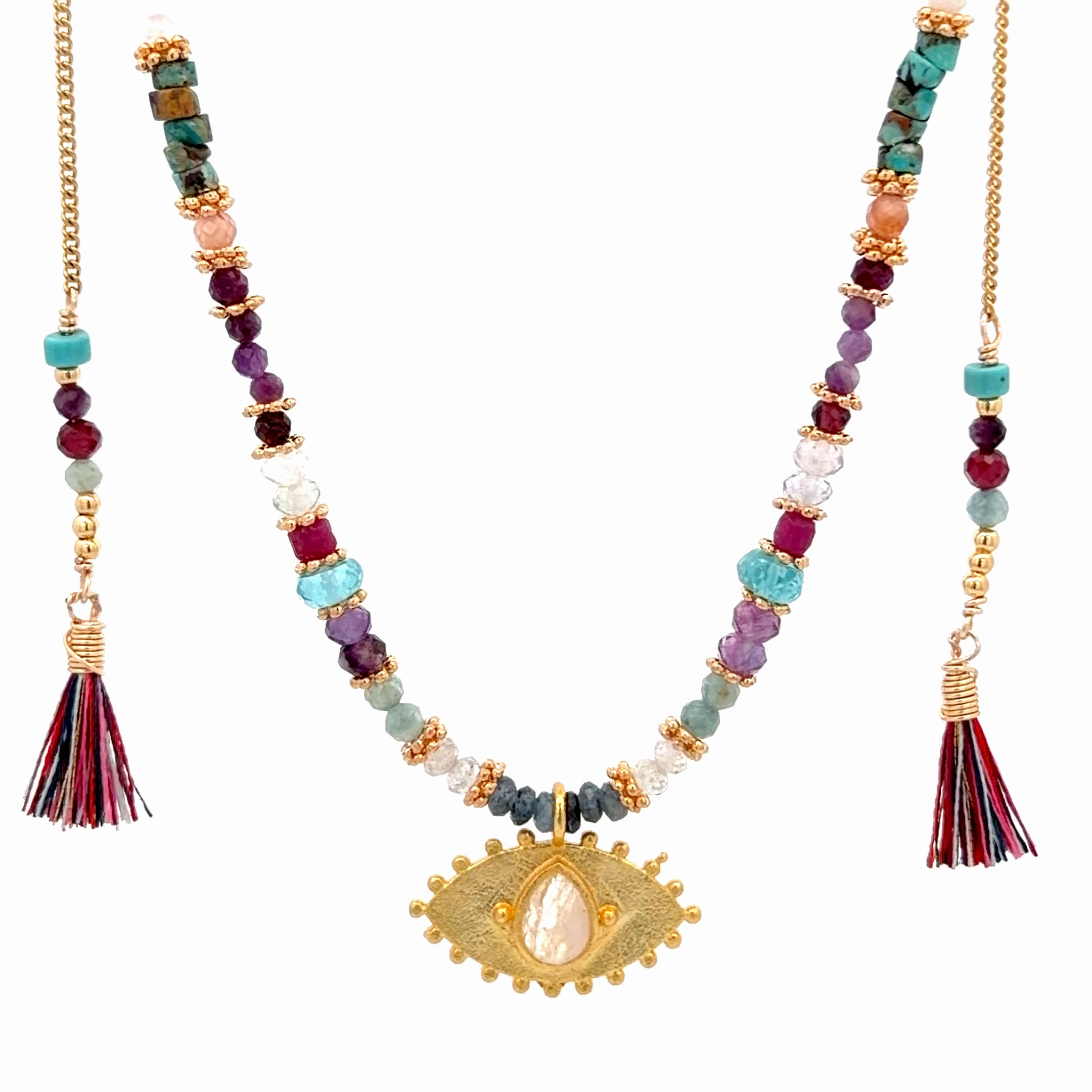 Collar Versatility con 🧿 de piedra Luna