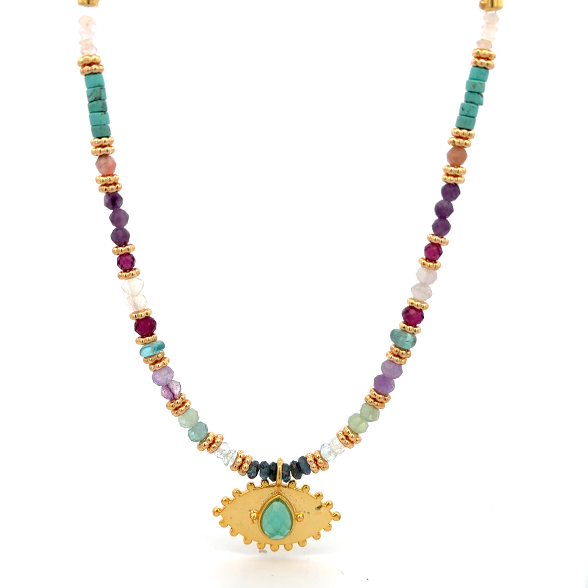 Collar con 🧿 de Crisoprasa