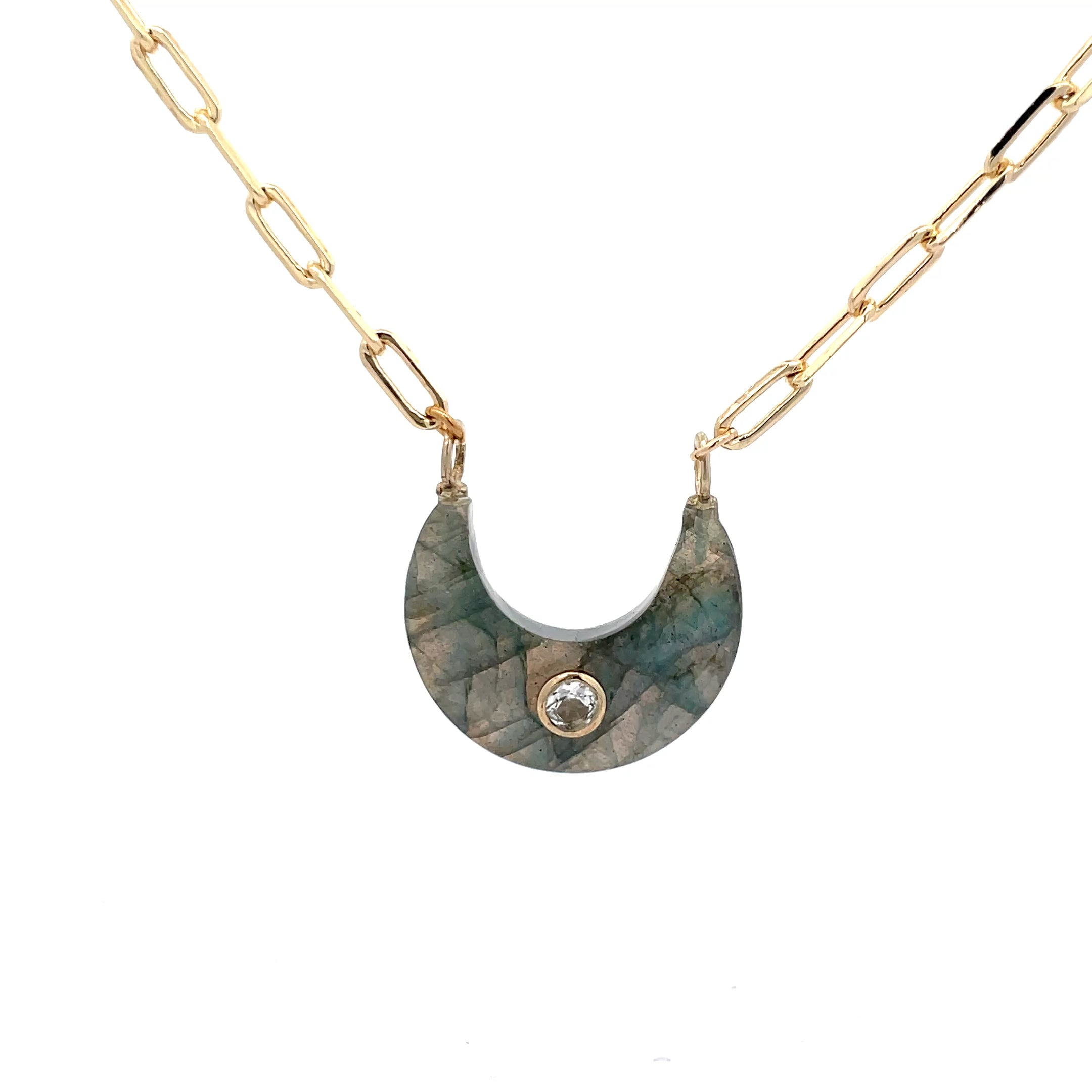 Collar Luna de Labradorita o Turquesa