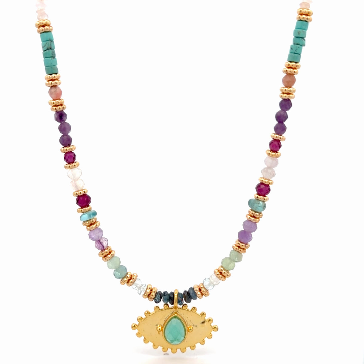 Collar con 🧿 de Crisoprasa