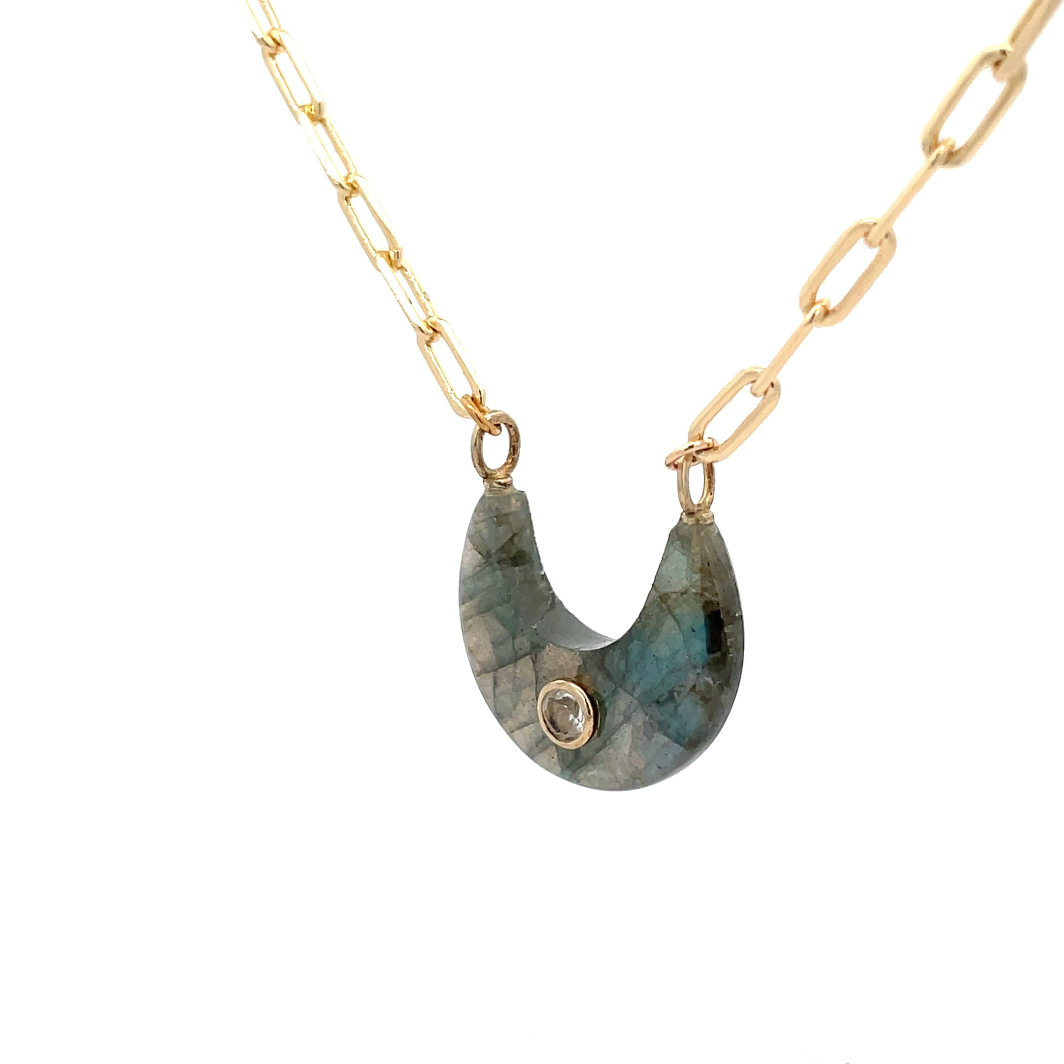 Collar Luna de Labradorita o Turquesa