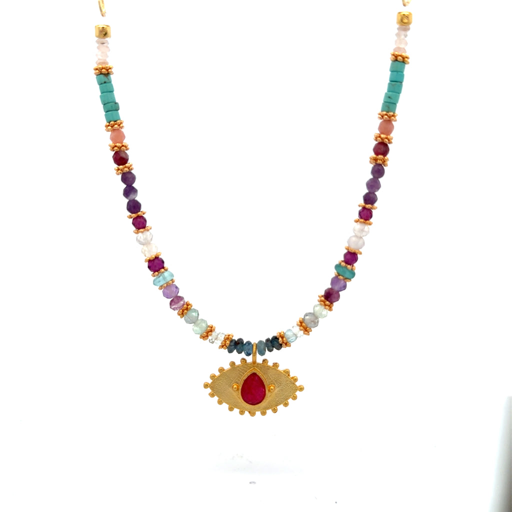 Collar con 🧿 de Rubí