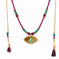 Collar Versatility con 🧿 de Crisoprasa rubi y turquesa