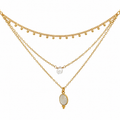 Collar Triple de piedra Luna