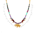 Collar Decretos y afirmaciones multipiedras con 🐘 al centro