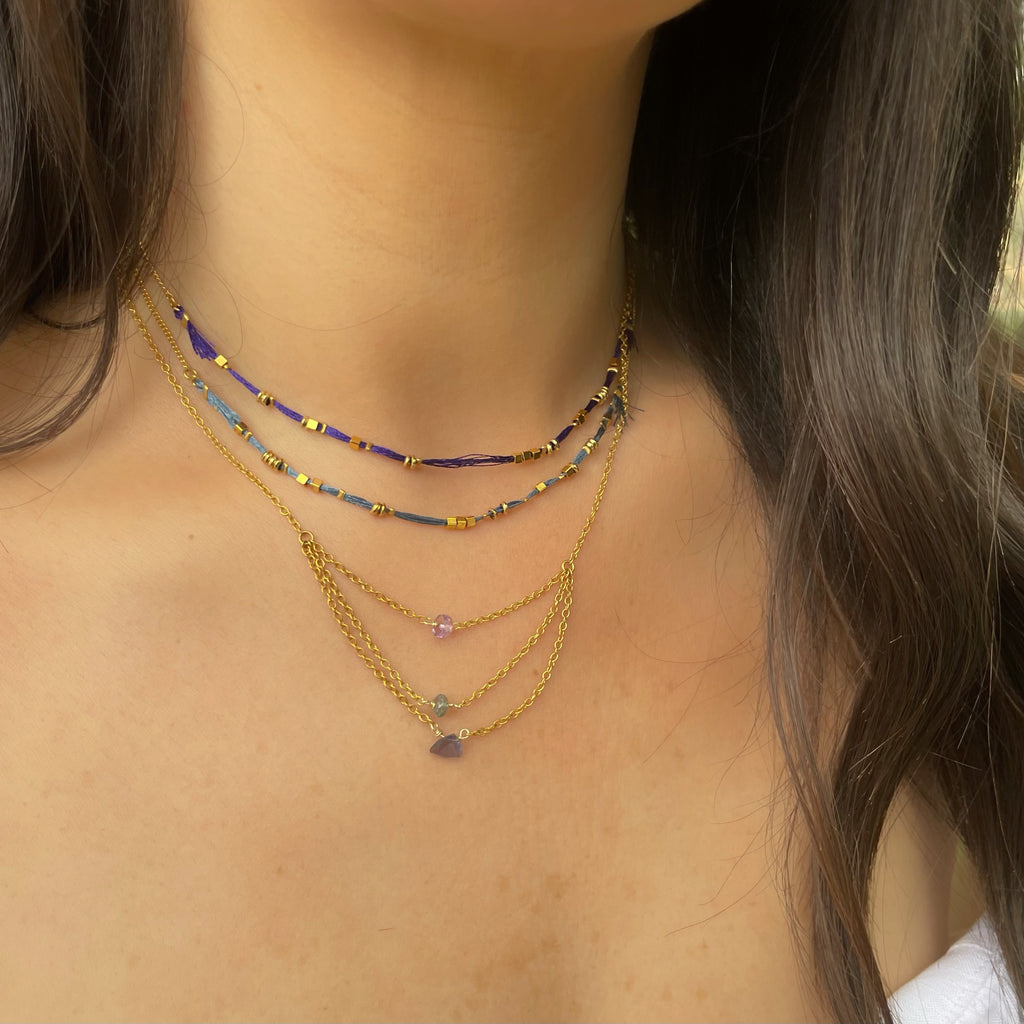 Gargantilla de hilos y metales