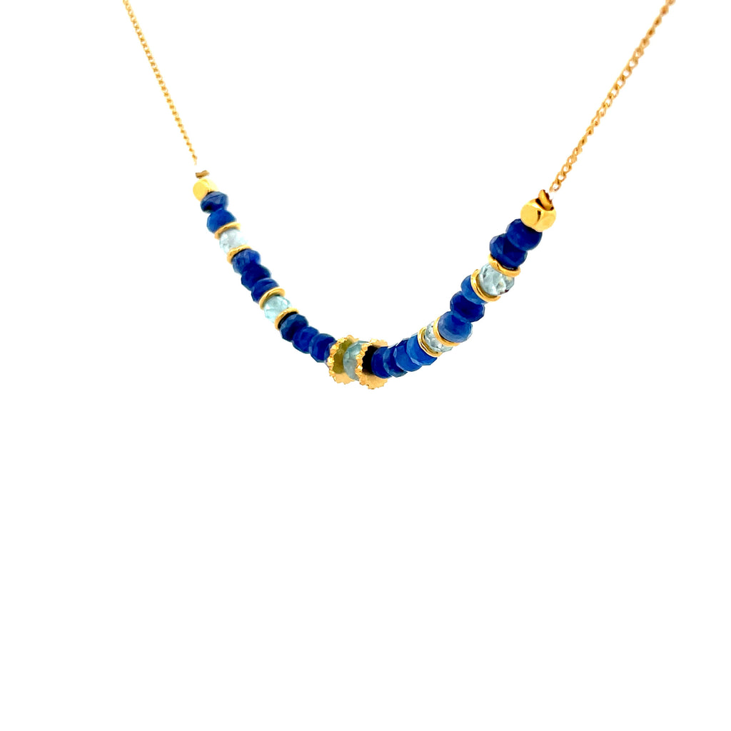 Collar yo soy amor de cianita con apatita