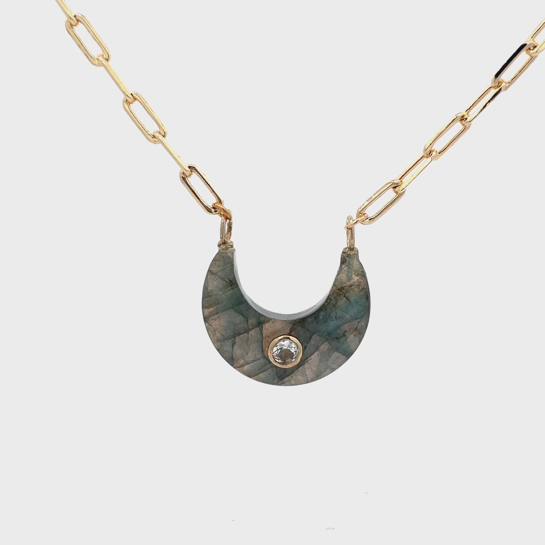 Collar Luna de Labradorita o Turquesa