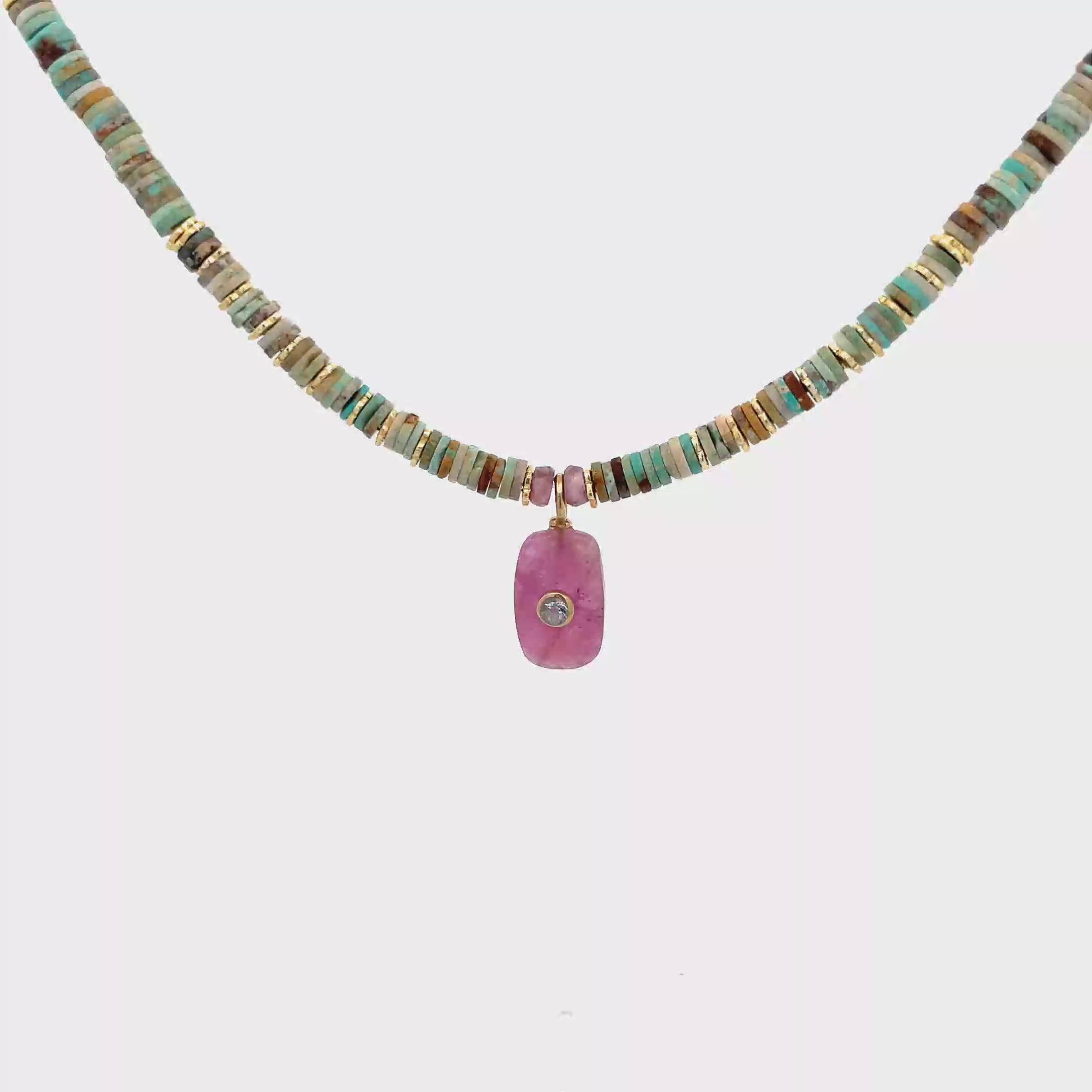 Decretos y afirmaciones turquesas con dije de Rubí