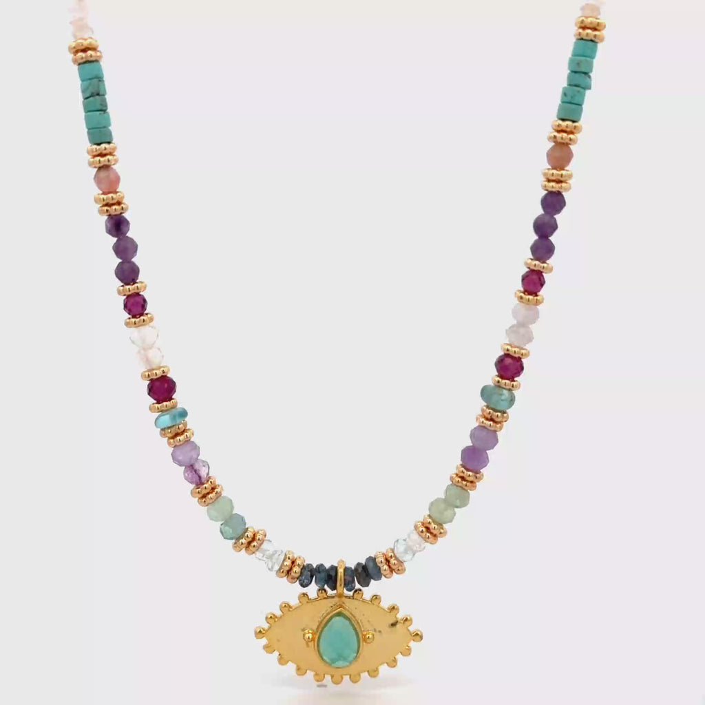 Collar con 🧿 de Crisoprasa