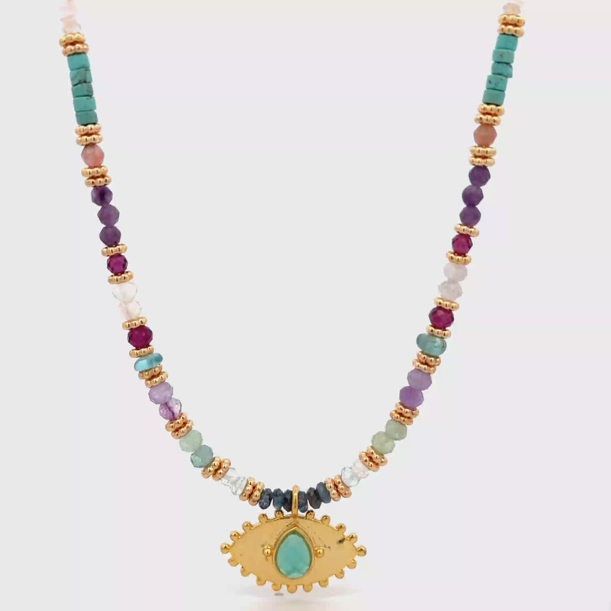 Collar con 🧿 de Crisoprasa