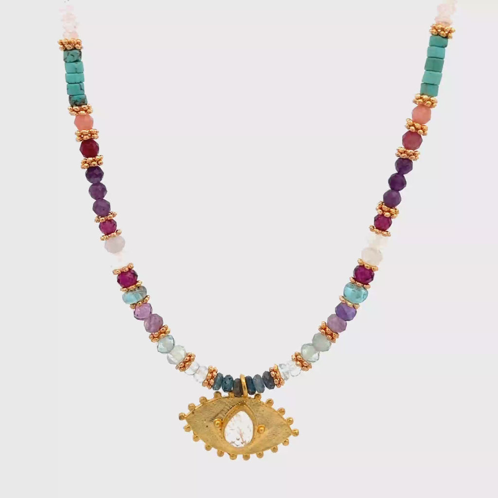 Collar con 🧿 de piedra Luna