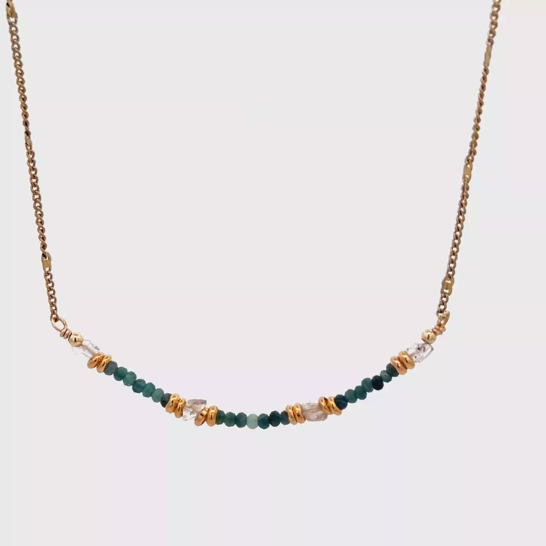 Collar Sulpayki con indicolita a y herkimer
