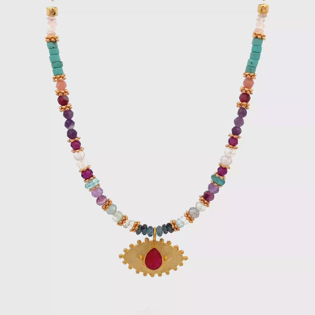 Collar con 🧿 de Rubí