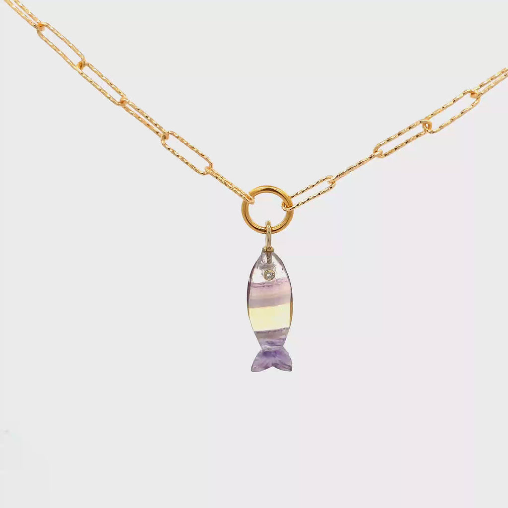 Collar Pez de Flourita o Apatita