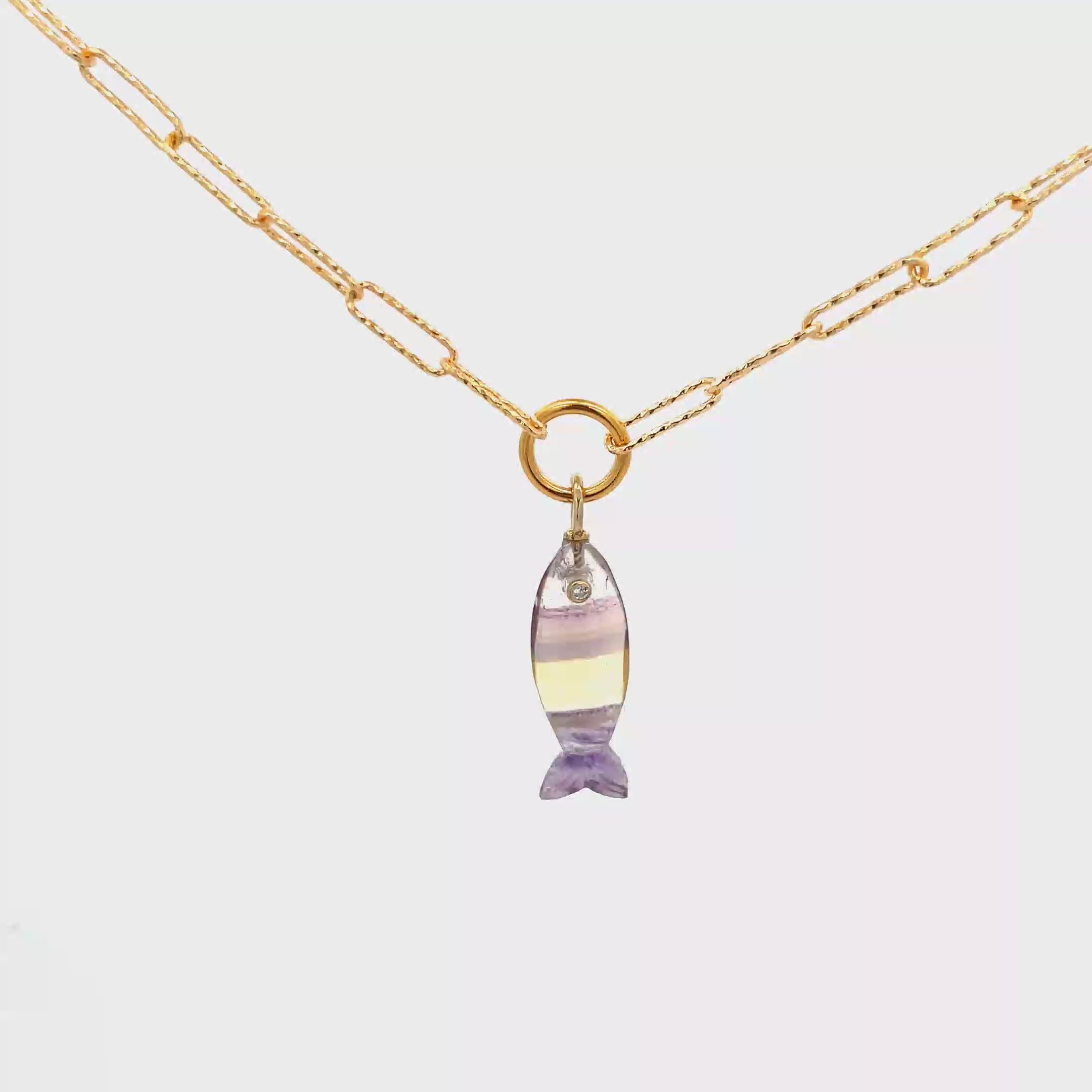 Collar Pez de Flourita o Apatita