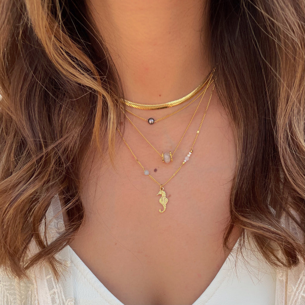 Collar Mini Perla Gris